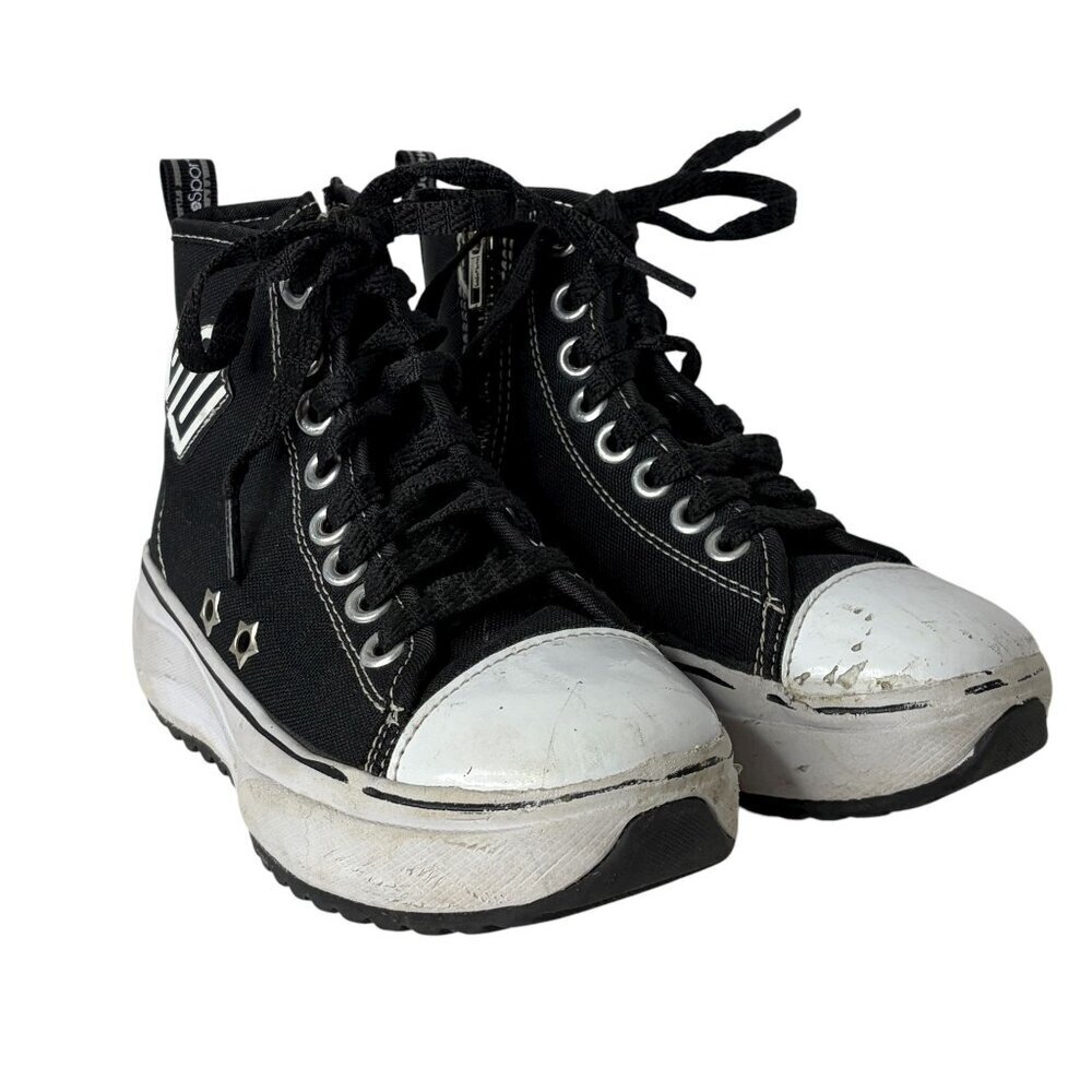 Justice Sport Girls Black White High Top Platform Sneaker Shoe Size 13